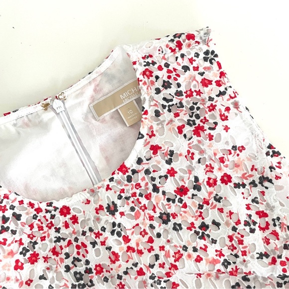 Michael Kors Floral Eyelet Cotton Shift Dress - Picture 5 of 8